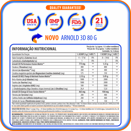 Arnold 3D Extreme 80g  Pré-treino Ultra Concentrado