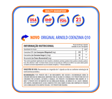 CoQ-10 Coenzima Q10 200mg  Arnold Nutrition 120 Caps